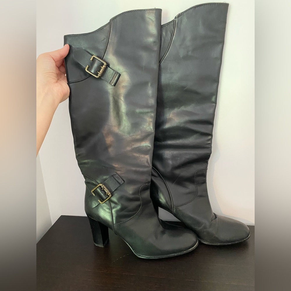 Brown’s Couture knee high boots made in Italy